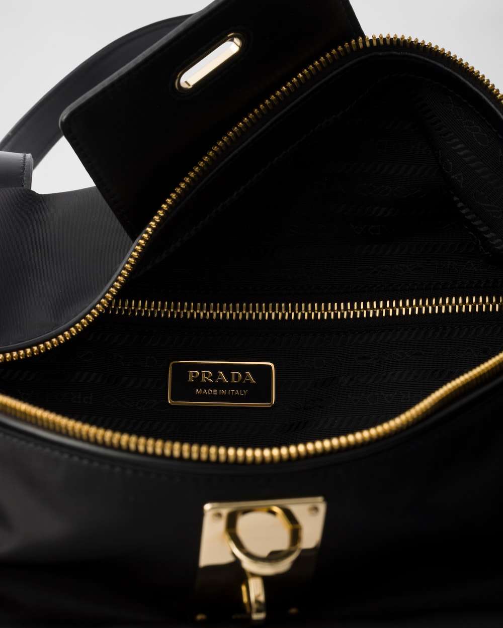 Large Re-Nylon Top-Handle Bag With Padlock - Image 5